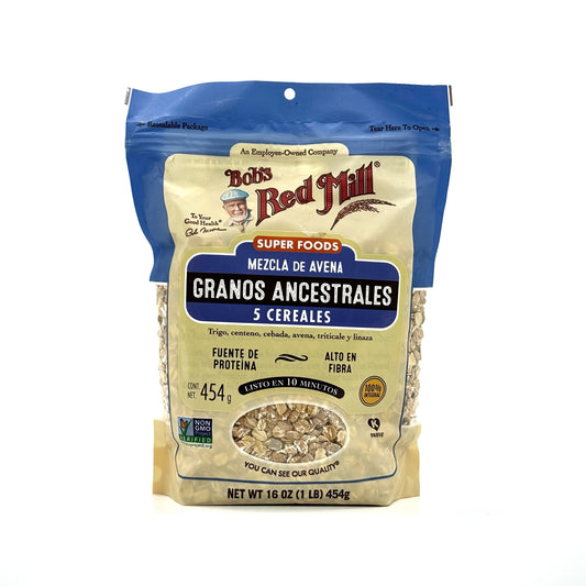Granos Ancestrales 5 cereales.  Cont. 454 grs