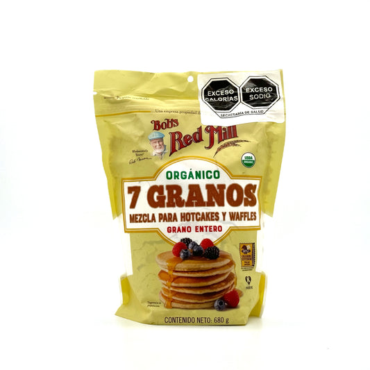 Harina Organica de 7 Granos para Hotcakes y Waffles.   Cont. 680 grs