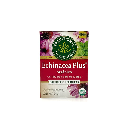 Té Orgánico Echinacea Plus Con Hierbabuena.  Cont.  16 sobres