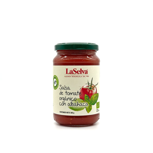 Salsa De Tomate Orgánico Con Albahaca.  Cont.  340 grs