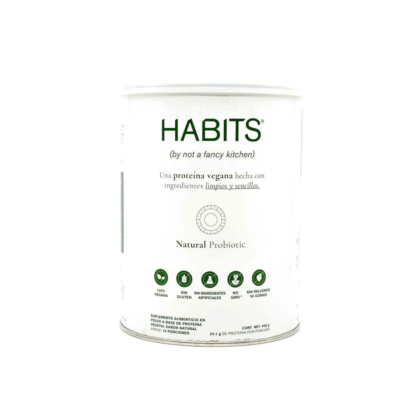 Proteina Habits sabor Natural.  Cont.  488 grs