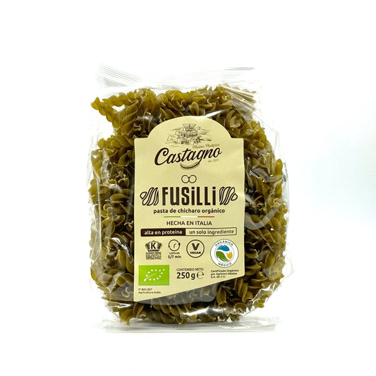 PASTA DE CHICHARO ORGANICO. FUSILLI.  Cont. 250 grs