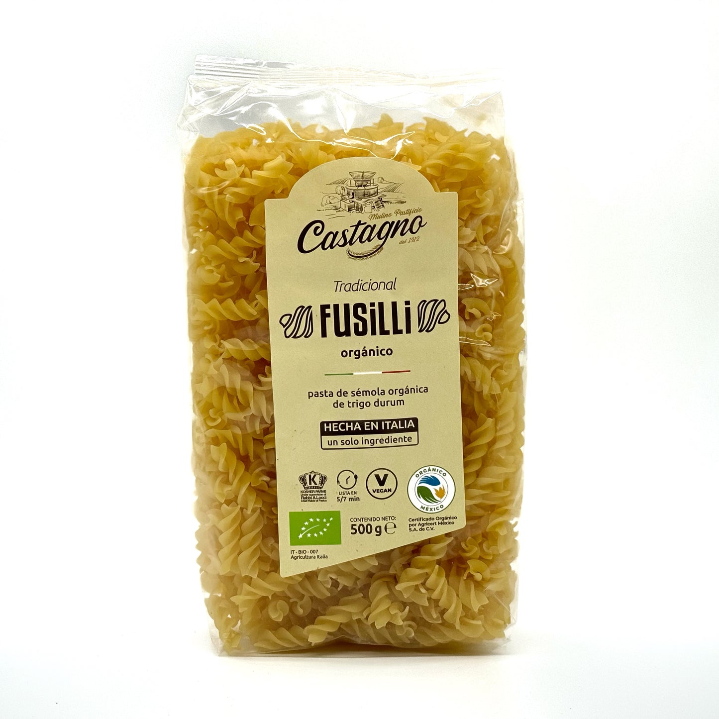 PASTA TRADICIONAL PENNE ORGANICO. Cont. 500  grs