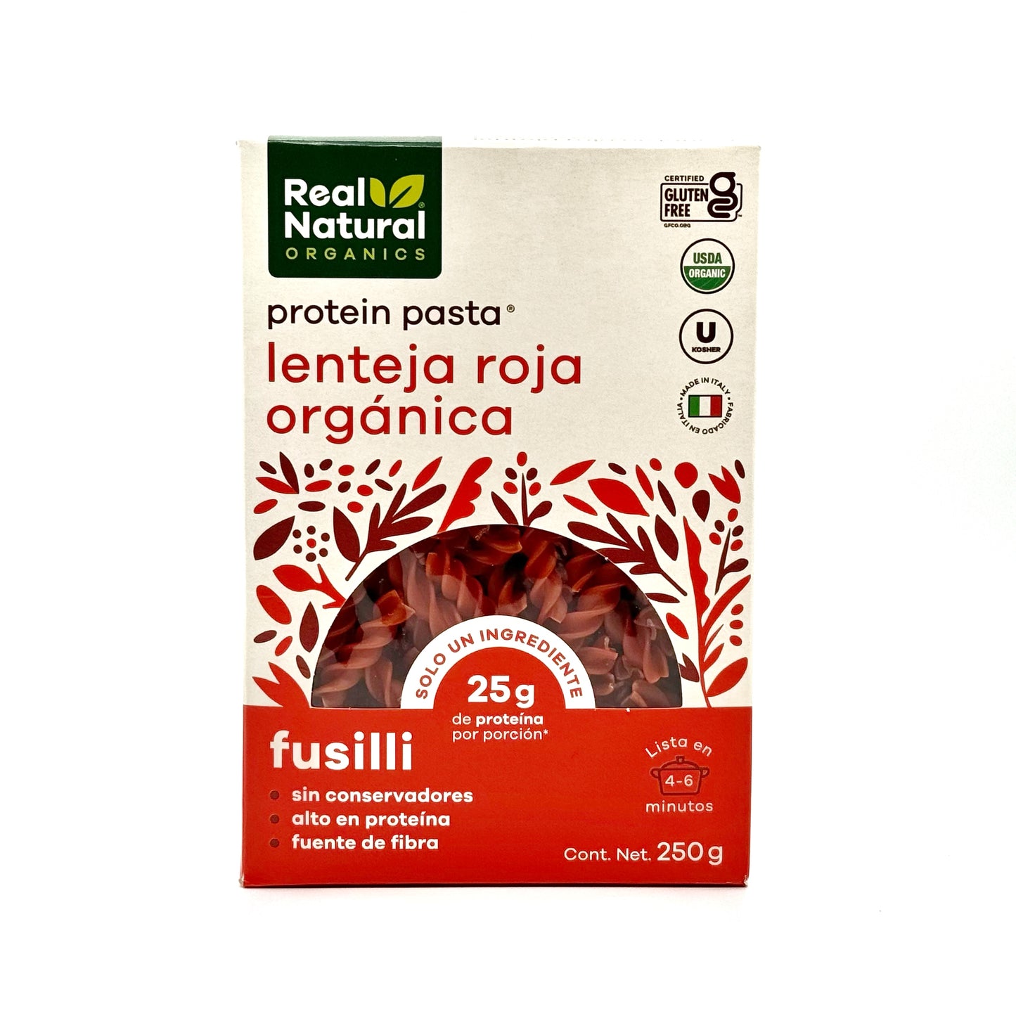 PASTA FUSILLI ORGANICO LENTEJA ROJA