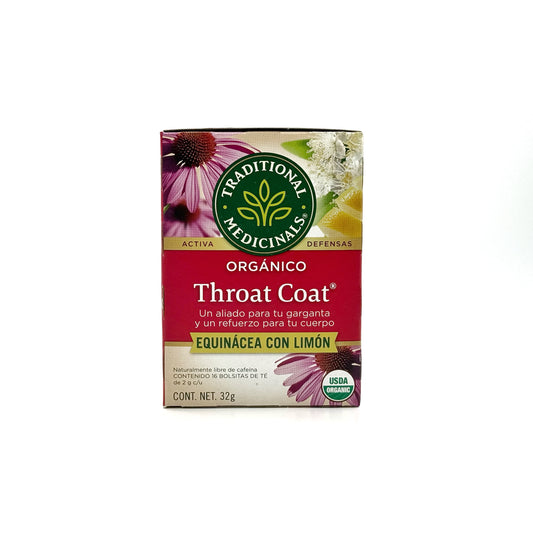 Té Orgánico Throat Coat De Equinácea Con Limón.  Cont. 16 sobres