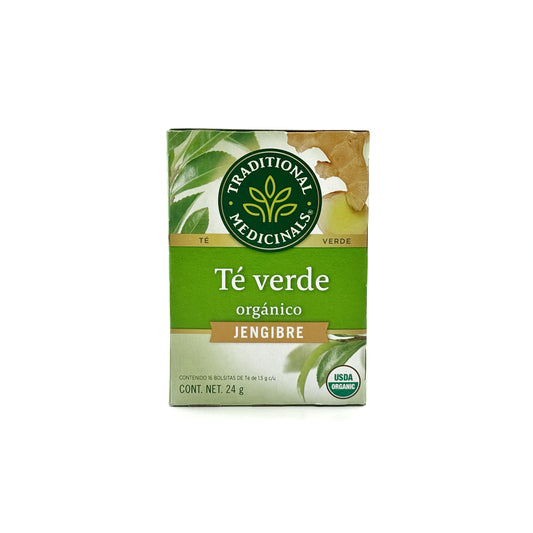 Té Verde Orgánico Con Jengibre.  Cont.  16 sobres