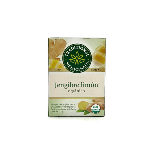 Té Orgánico De Jengibre Con Limón.  Cont. 16 sobres