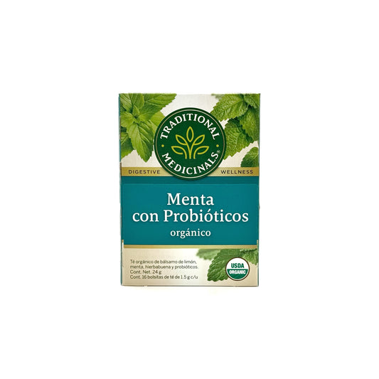 Té Orgánico De Menta Con Probióticos.  Cont. 16 sobres