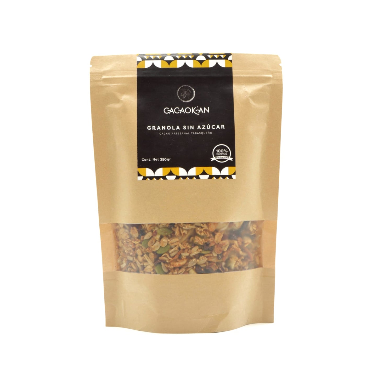 Granola sin Azúcar Cacao Artesanal Tabasqueño.  Cont. 250 grs